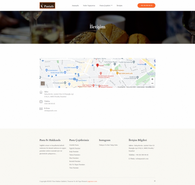Pasta Fe Web Sitesinin İletişim Sayfası Tasarımı